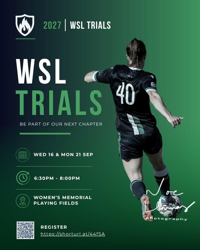 2027 Flinders United WSL Trials Image directs to information post